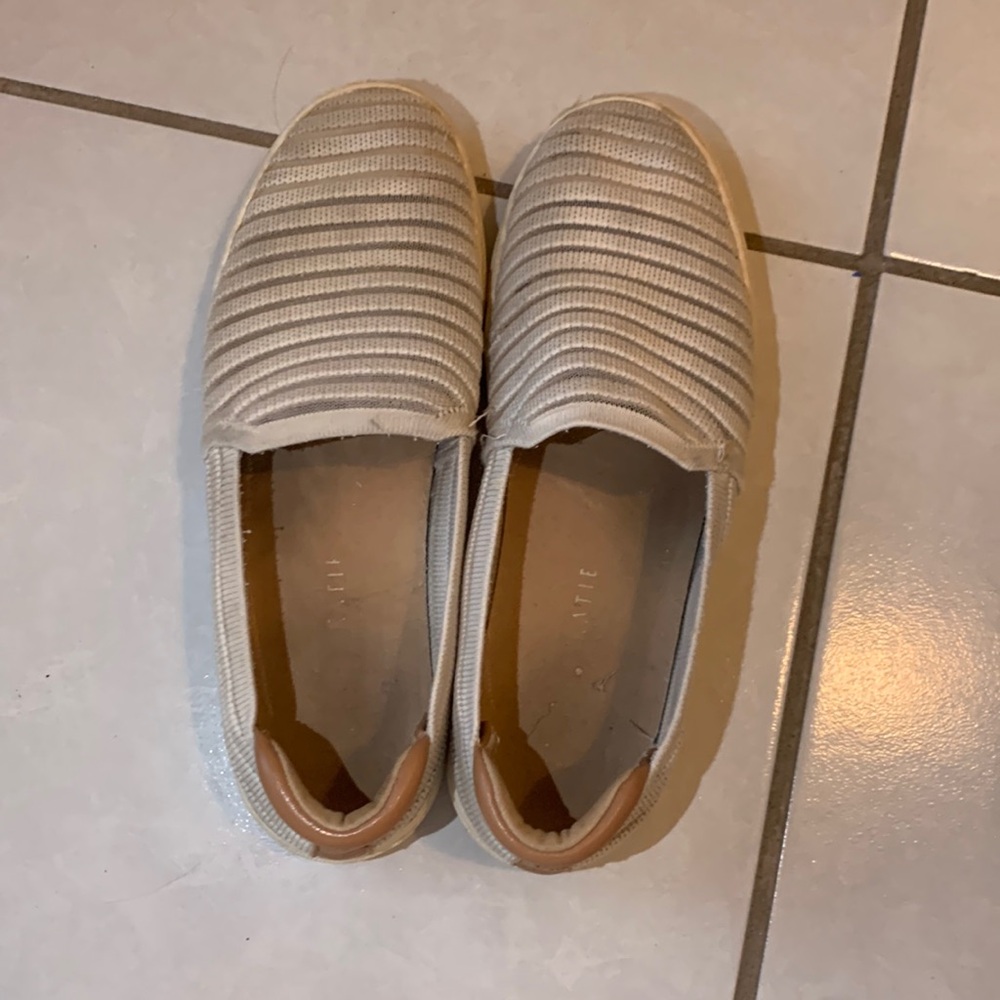 Kelly and Katie white slip on shoes